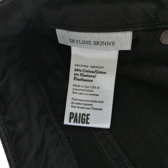 Paige Skyline Skinny Black Jeans 27 - Picture 4 of 10
